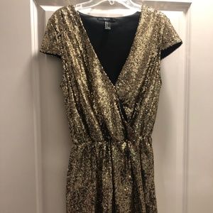 Sexy Gold Sequin Romper
